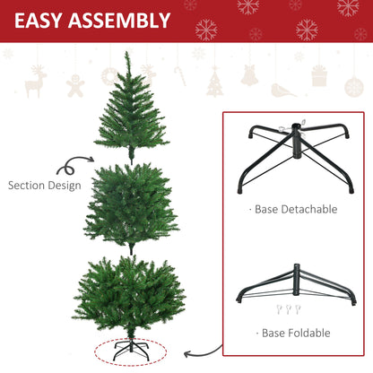 6ft Prelit Christmas Tree Artificial Tree Warm White LED Light Holiday Home Decoration, Green
