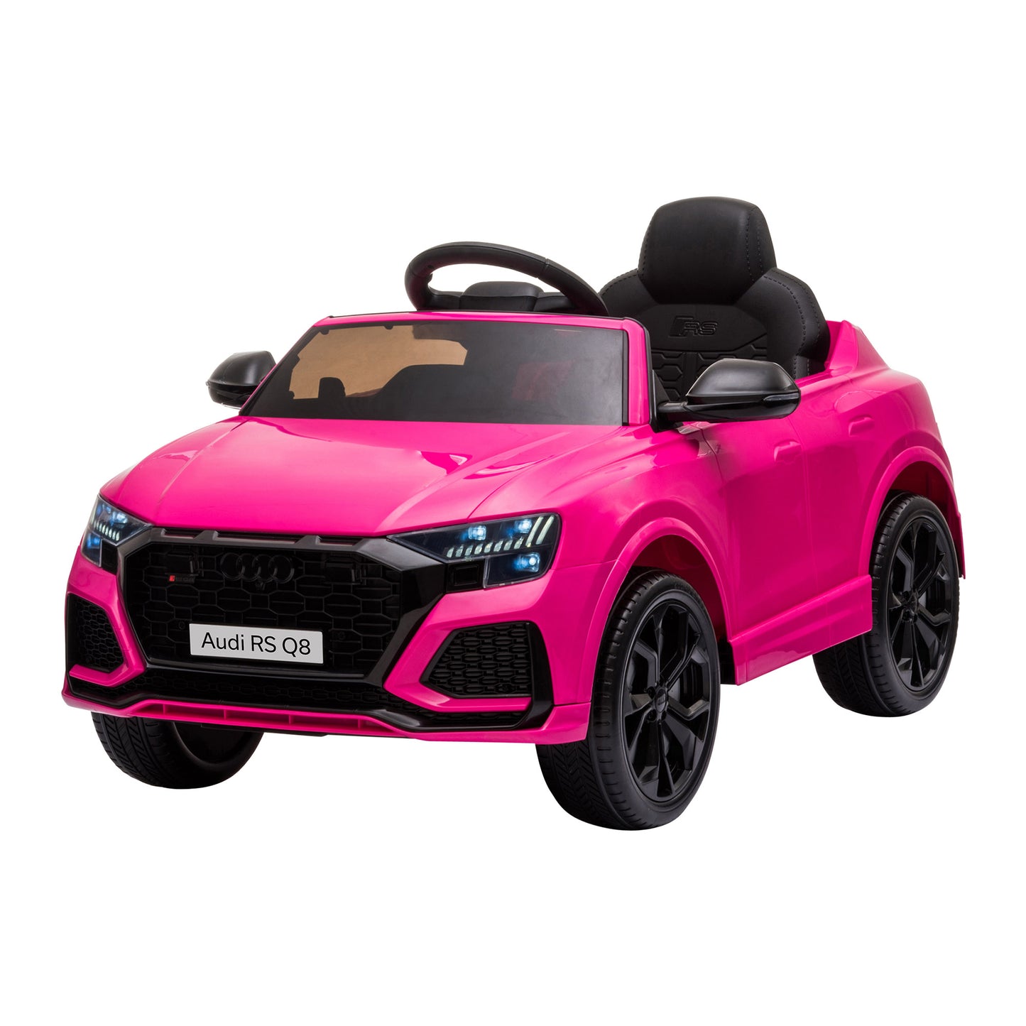 6V Battery-powered Kids Electric Ride On Car Audi RS Q8 Toy with Parental Remote Control Music Lights USB MP3 Bluetooth Pink
