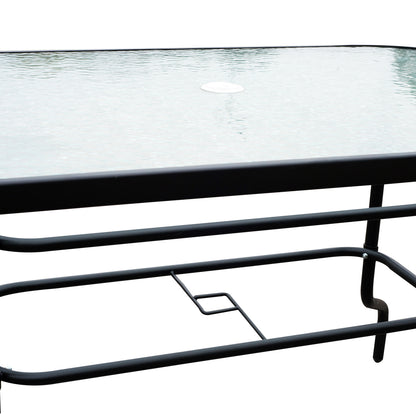 Outsunny 8 Piece Dining Set W/Umbrella, Textilene-Beige