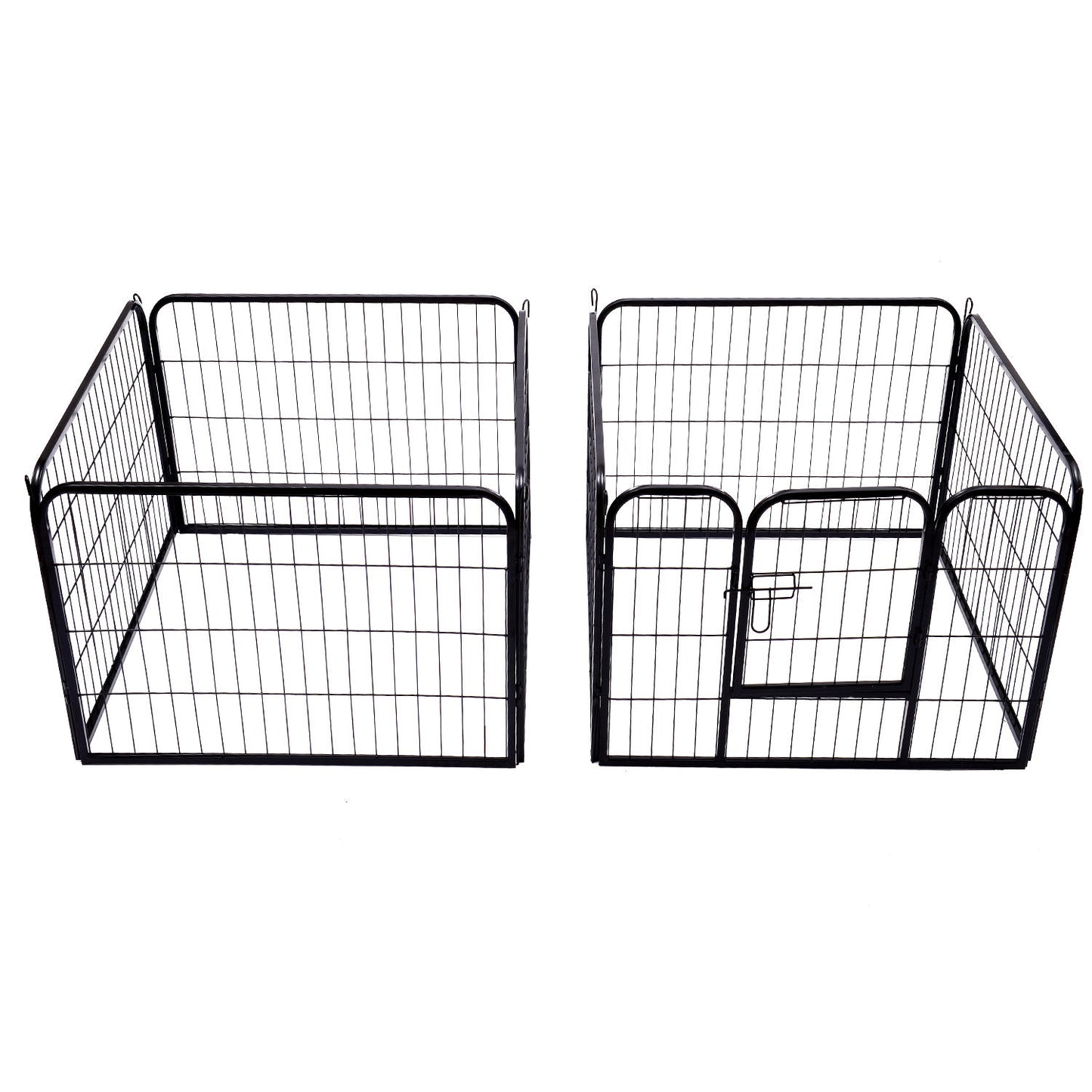 PawHut Heavy Duty Dog Pet Puppy Metal Playpen Play Pen Rabbit Pig Hutch Run Enclosure Foldable Black 80 x 60 cm (Small)