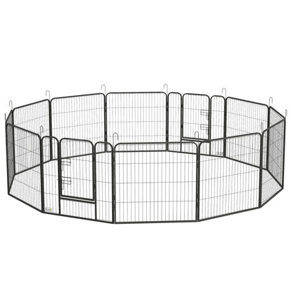 PawHut Heavy Duty Puppy Play Pen, 12 Panels Pet Exercise Pet, Pet Playpen for Small and Medium Dogs