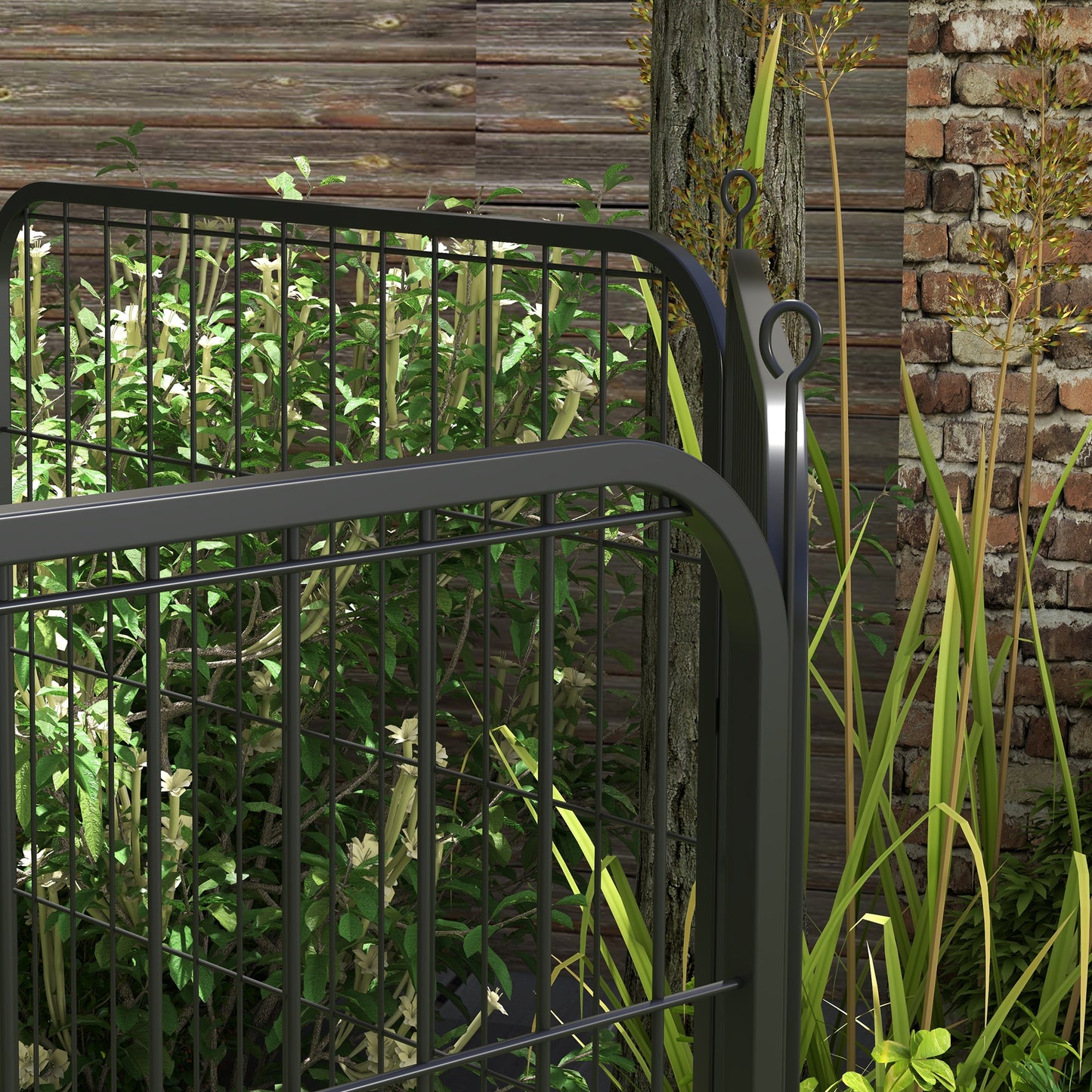 PawHut Heavy Duty 8 Panel Dog Play Pen Pet Playpen for Puppy Rabbit Enclosure Foldable Indoor Outdoor 80 x 100 cm