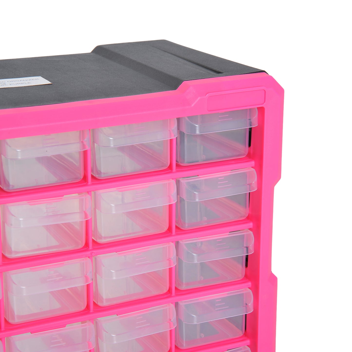 DURHAND 39 Drawer Storage Cabinets, 38Lx16Dx47.5H cm, Plastic-Rose Red