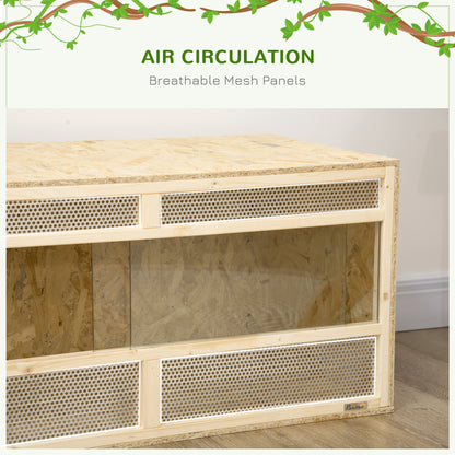 Reptile Terrarium Vivarium, Climbing Pet Containers, Reptile Habitat, with Sliding Doors, Breathable Mesh for Lizards Horned Frogs