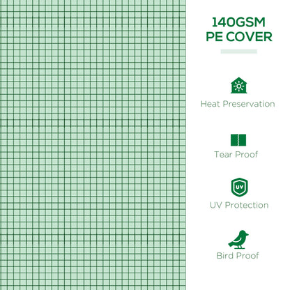 Outsunny PE Mini Greenhouse, 3m Portable Tunnel Green House with 5 Mesh Windows, Green Grow House Steel Frame for Indoor and Outdoor, Green