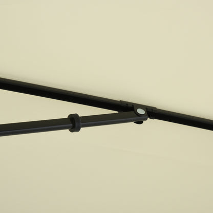 Outsunny Aluminium Sun Umbrella Parasol Patio Garden Tilt 2M x 1.25M Cream White