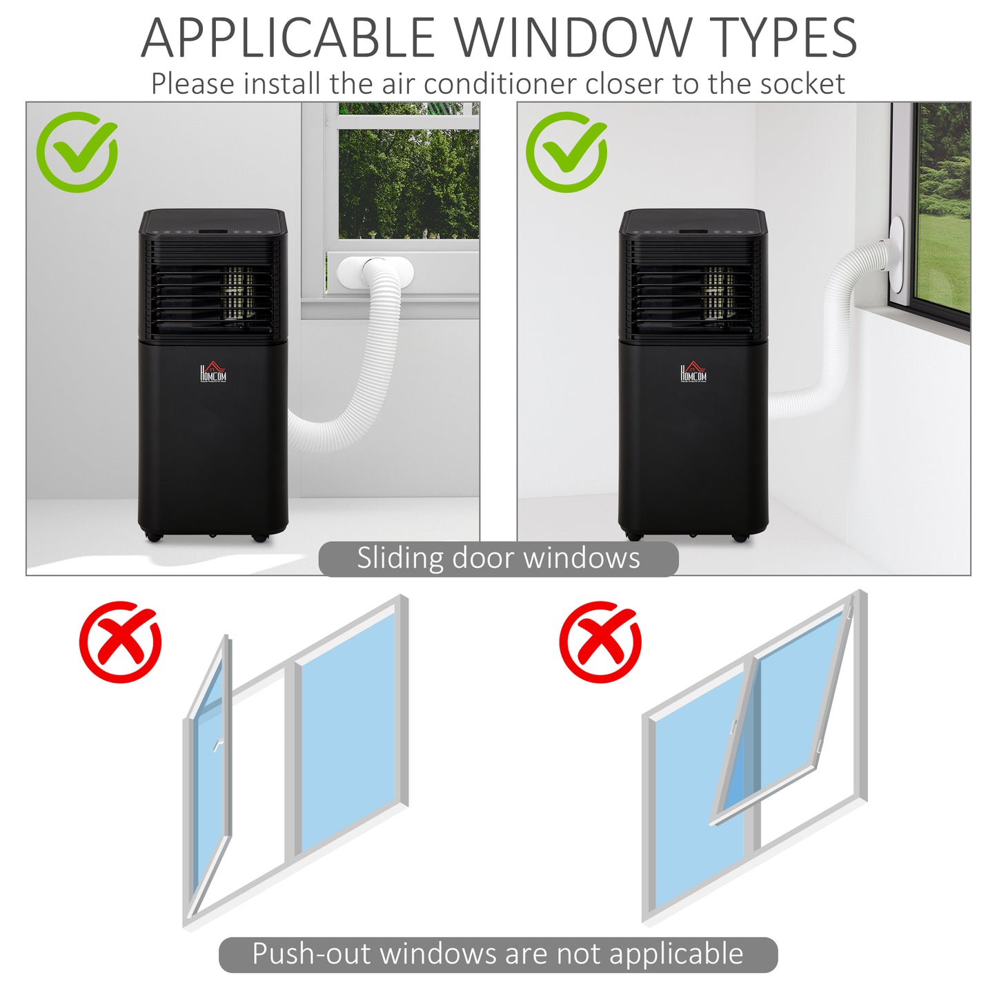 5000 BTU 4-In-1 Portable Air Conditioner Unit Cooling Dehumidifying Ventilating For Room up to 18m², with Fan, Remote, 24H Timer, Window Mount Kit, R290, A Energy Efficiency