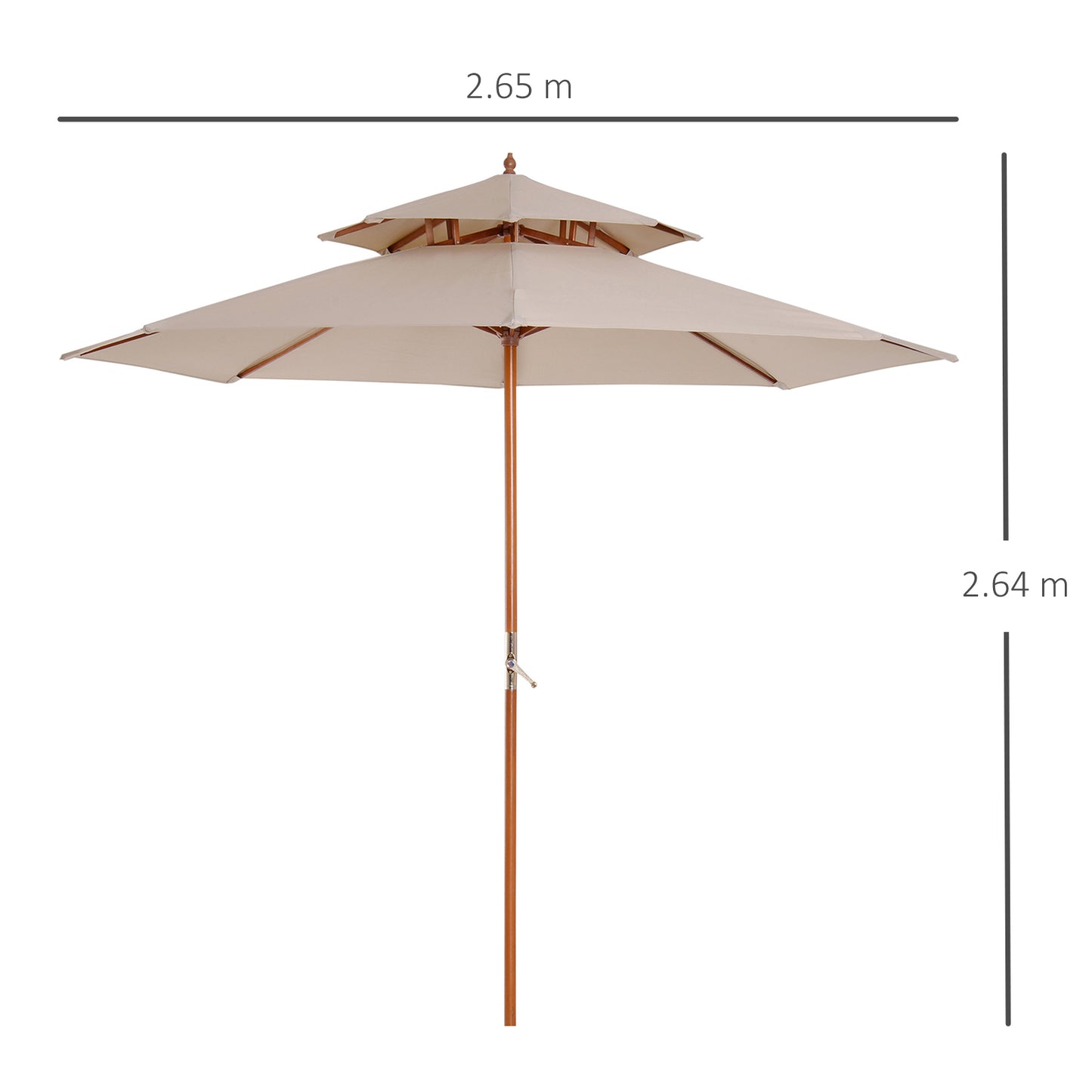 Outsunny Outdoor Sunshade Umbrella Beige