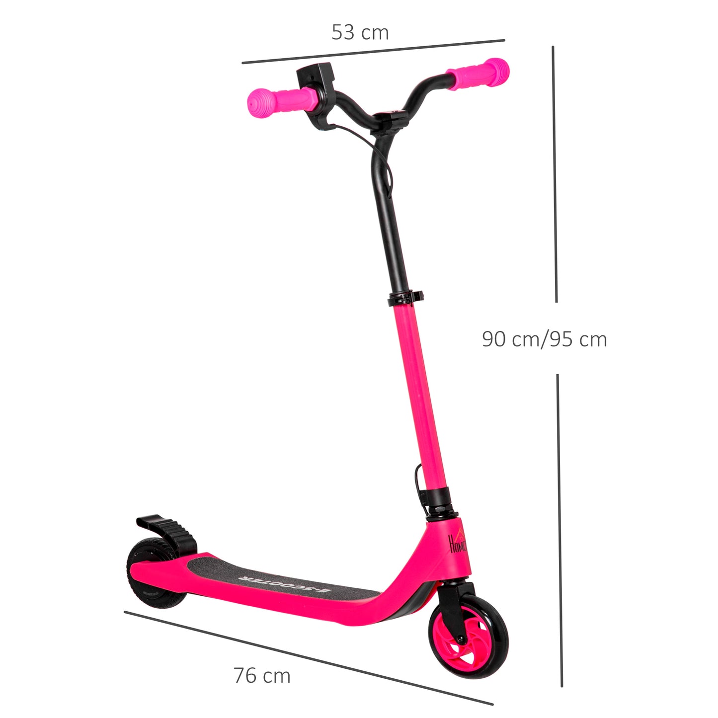 Electric Scooter, 120W Motor E-Scooter w/ Battery Level Display, 2 Adjustable Heights, and Rear Brake, Suitable for 6+ Years Old