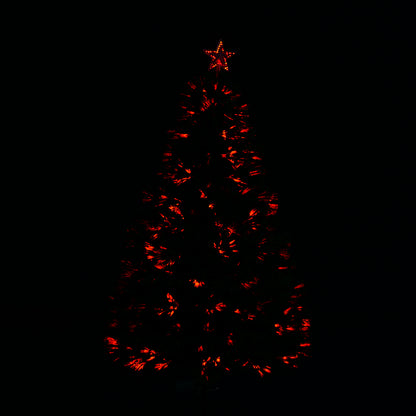 Prelit Christmas Tree Artificial Tree, Metal Base, Pre-Lit, 1.2m