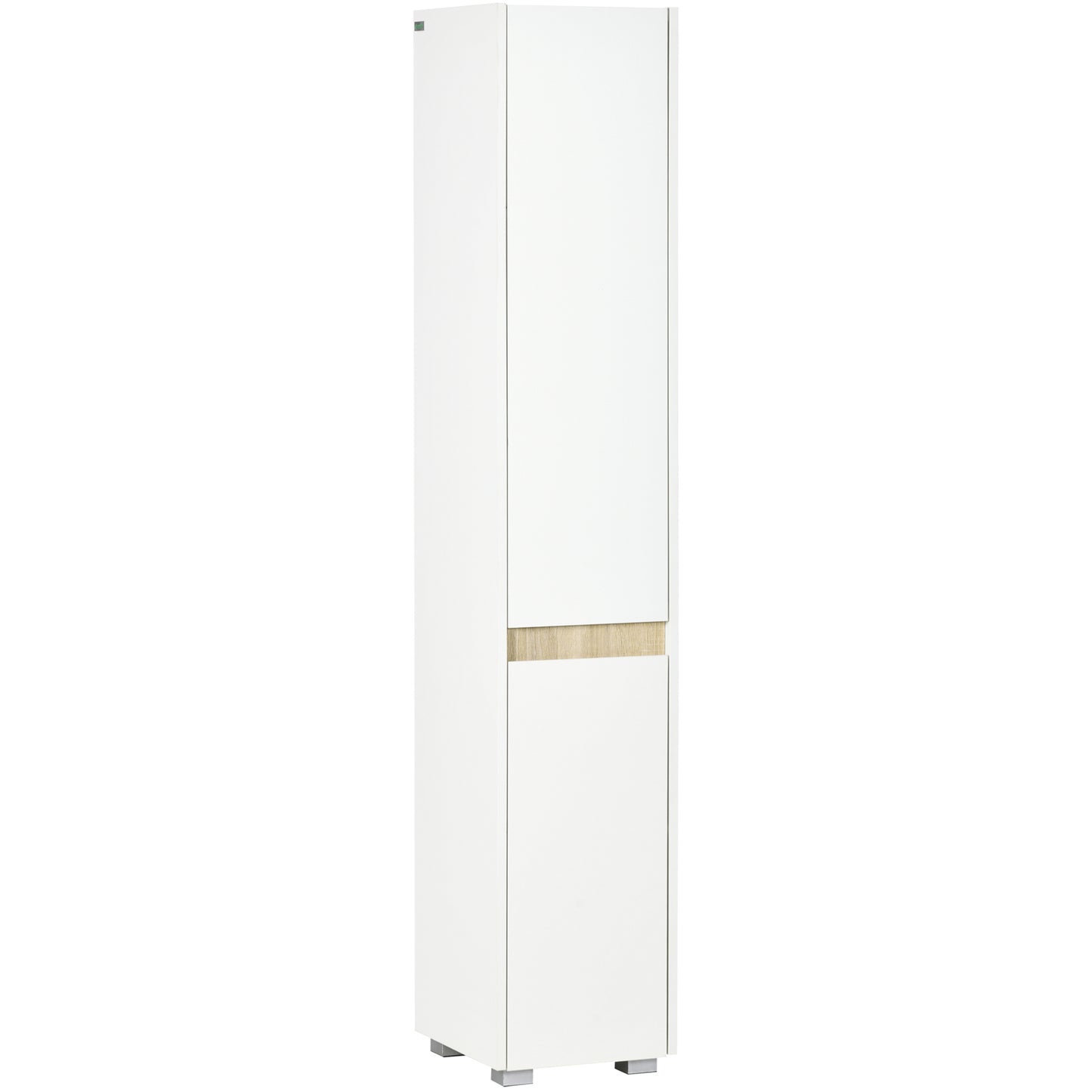 Kleankin Tall Bathroom Cabinet with Adjustable Shelves, 5-Tier Modern Freestanding Tallboy with Storage Cabinets, White