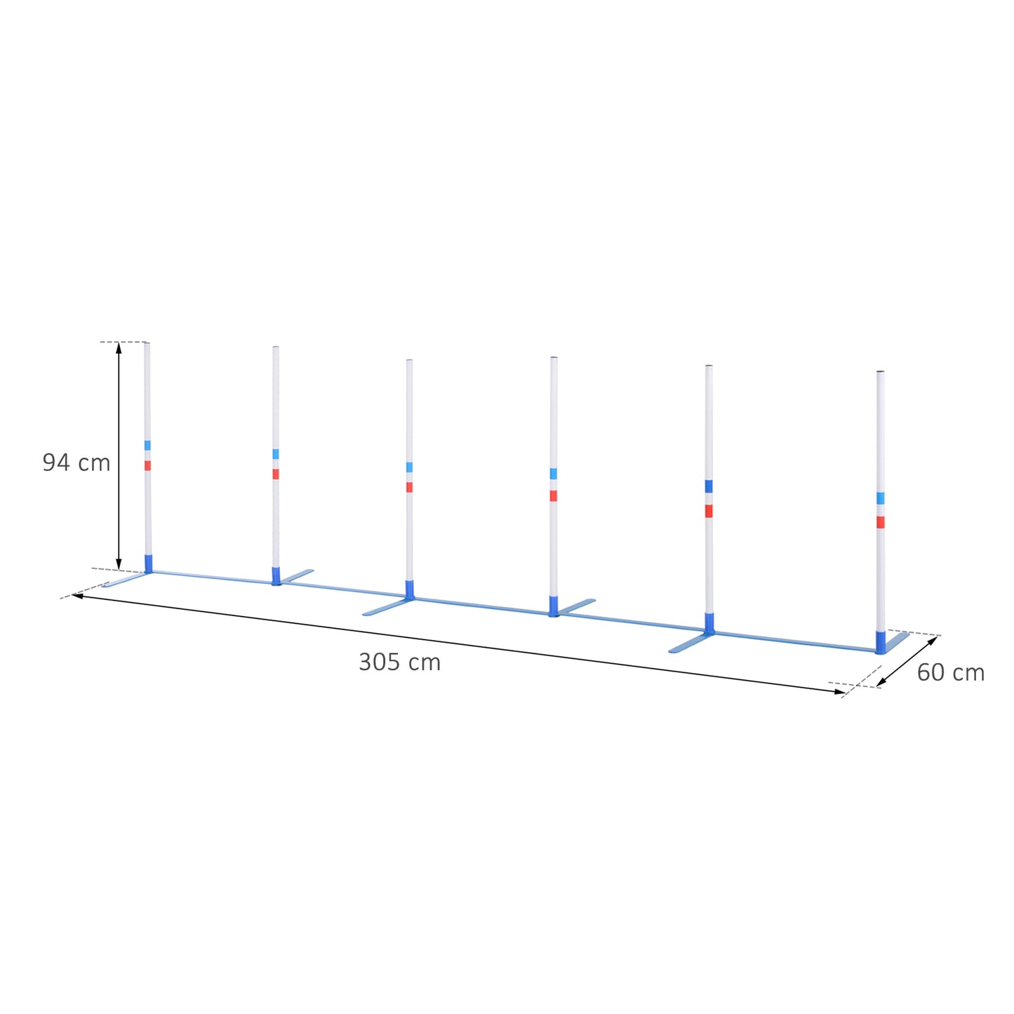 PawHut Adjustable Dog Agility Training Fun Obstacle Course Set with Weaves Poles and Storage Bag for Backyard or Park