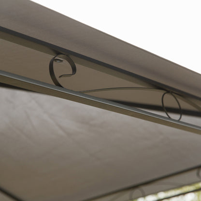 Outsunny 2-Tier Roof Gazebo, 300Lx300Wx264H cm, Steel Frame-Black / Grey