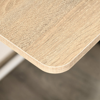 Home Office Chair and Computer Desk Set, Faux Leather Desk Chair with Swivel Wheels, Study Desk with Storage Shelf, White