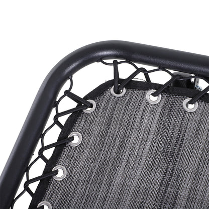 Outsunny 3 Piece Folding Zero Gravity Chairs Sun Lounger Table Set w/ Cup Holders Reclining Garden Yard Pool, Light Grey