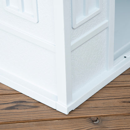 PawHut Water Resistant Plastic Dog House Puppy Shelter Kennel For Indoor And Outdoor