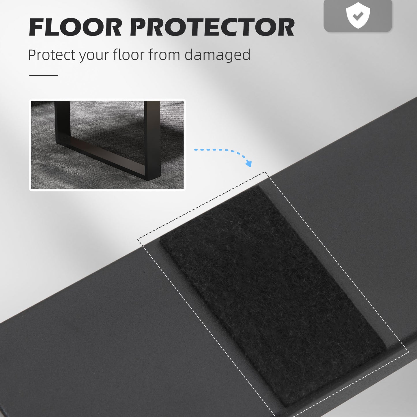 Metal Table Legs Set of 2, Square DIY Furniture Table Legs with Screws and Floor Protectors, Industrial Coffee Table Legs for DIY Chair, Black