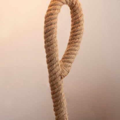 Farmhouse Table Lamp with Rope Base for E27 LED Halogen Bulb, Desk Fabric Light, Bedroom, Living room, Study