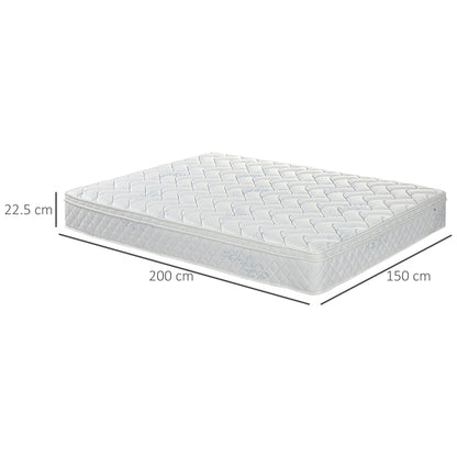 King Mattress, Pocket Sprung Mattress in a Box with Breathable Foam and Individually Wrapped Spring, 200cmx150cmx22.5cm, White