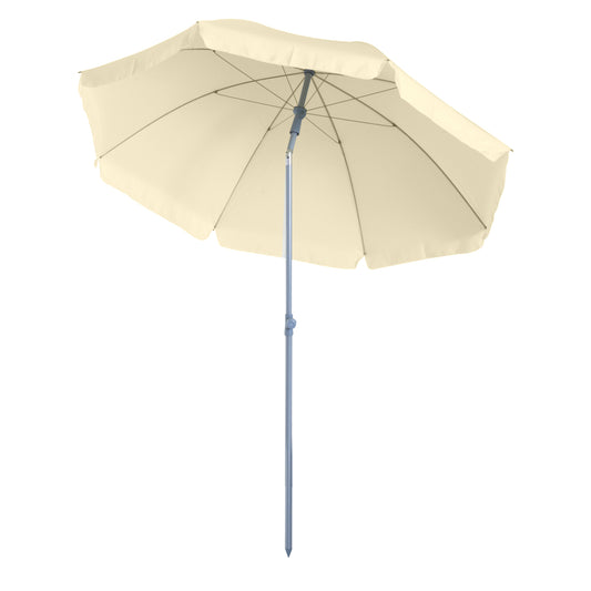 Outsunny 2.2M Tilt Beach Umbrella Parasol-Cream White