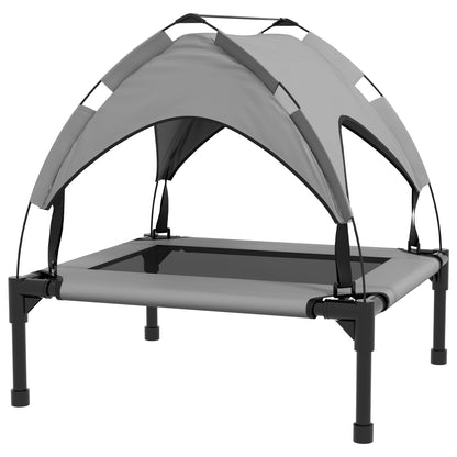 PawHut Cooling Raised Pet Bed w/ Washable Breathable Mesh, for Small Medium Dogs, 76 x 61 x 69.5cm - Light Grey