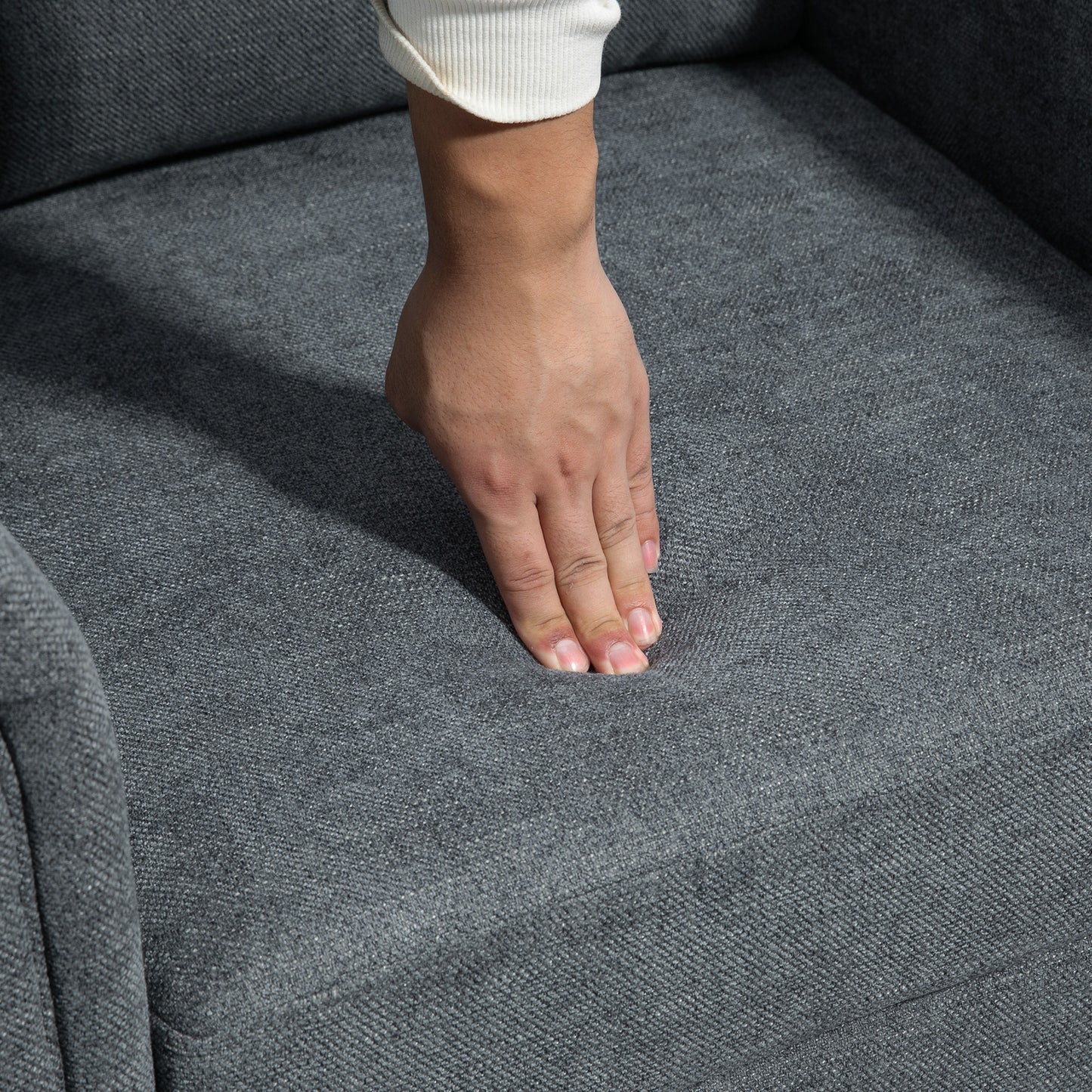 Retro Vintage Style Accent Chair, Upholstered Occasional Chair with Back Pillow, Rolled Arms, Gourd-Shaped Rubber Wood Legs, Grey