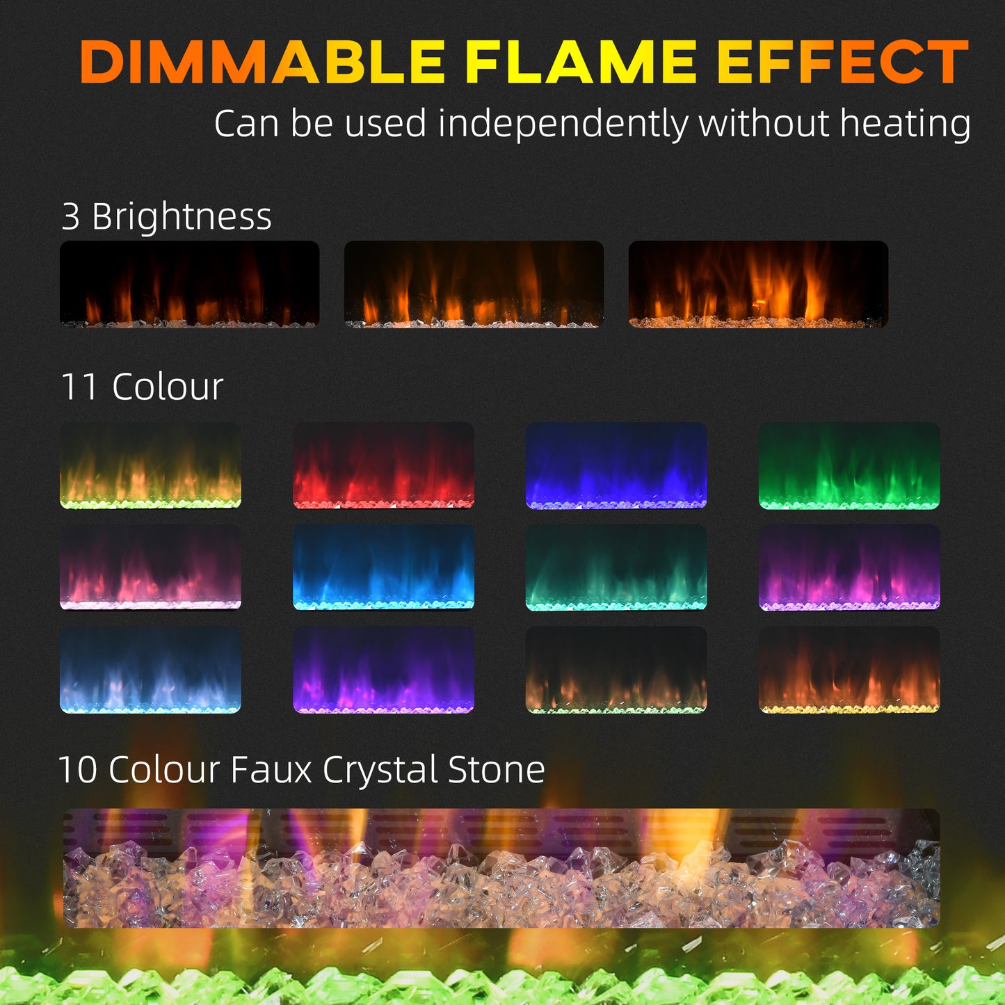 Electric Fireplace w/ Surround, 92cm Freestanding Electric Fire w/ Remote Control, Overheat Protection, Timer, Eco Mode, White 1000W/2000W