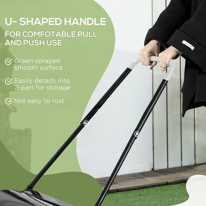 DURHAND 38L Heavy Duty Water or Sand Filled Garden Steel Lawn Roller Drum 50cm Black