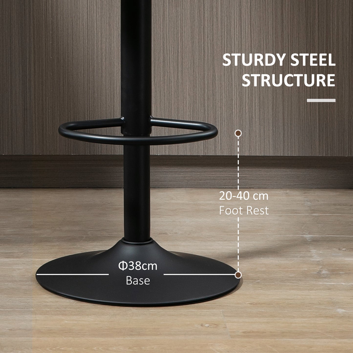 Swivel Bar Stools Set of 2, Barstools with Footrest and Backrest, Steel Frame Gas Lift, for Kitchen Counter Dining Room, Grey