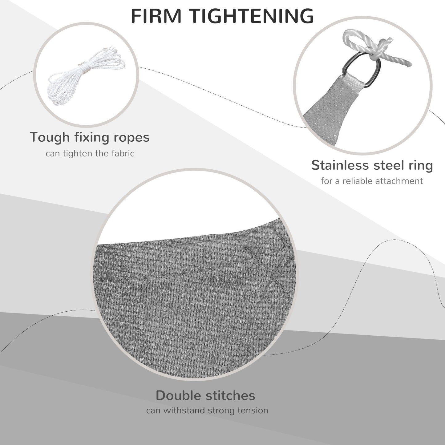 Outsunny 4 x 3m Sun Shade Sail Rectangle Canopy Outdoor Sunscreen Awning with Mounting Ropes for Garden, Patio, Party, UV Protection, Charcoal Grey