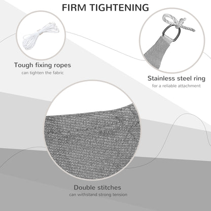 Outsunny 4 x 3m Sun Shade Sail Rectangle Canopy Outdoor Sunscreen Awning with Mounting Ropes for Garden, Patio, Party, UV Protection, Charcoal Grey