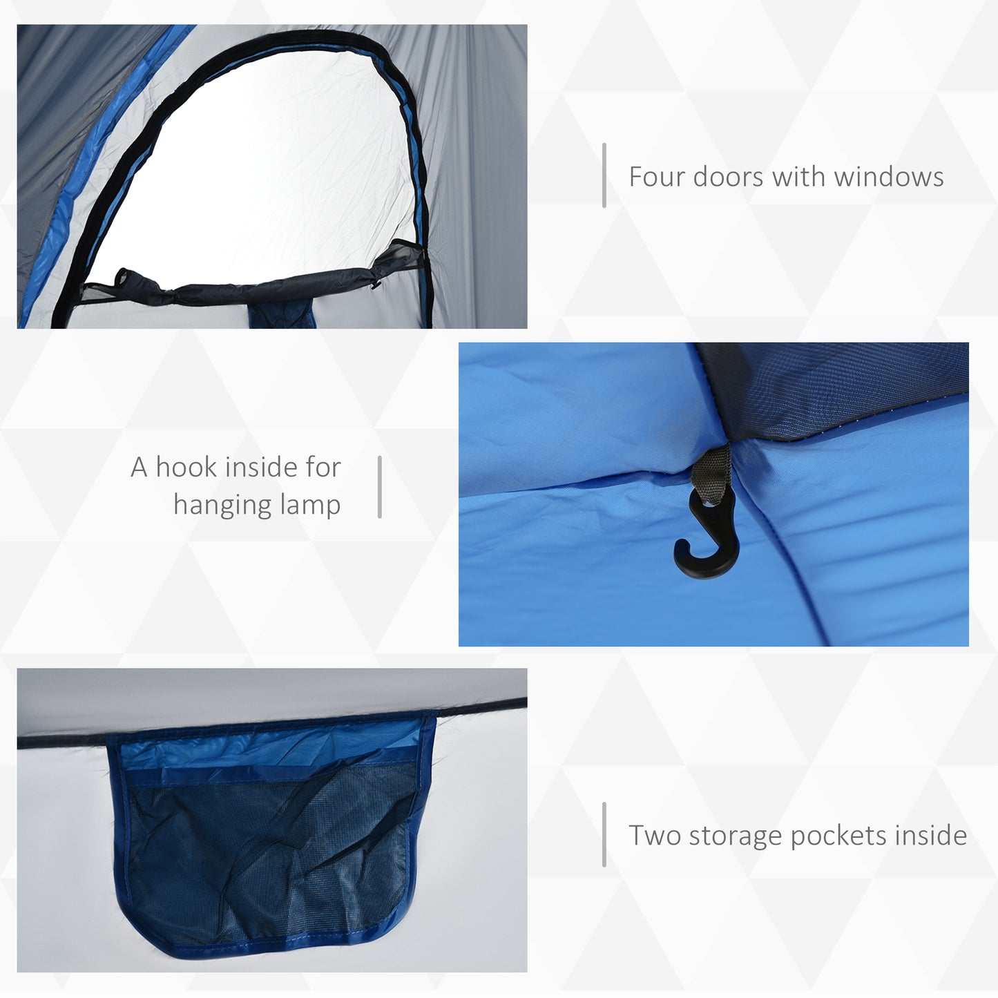 Outsunny 4 Person Automatic Camping Tent, Outdoor Pop Up Tent, Portable Backpacking Dome Shelter, Grey