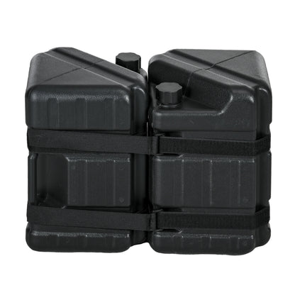 Outsunny HDPE Gazebo Weights Set of 4, Water or Sand Filled Weights for Gazebo Legs, with Built-in Handles and Secure Straps