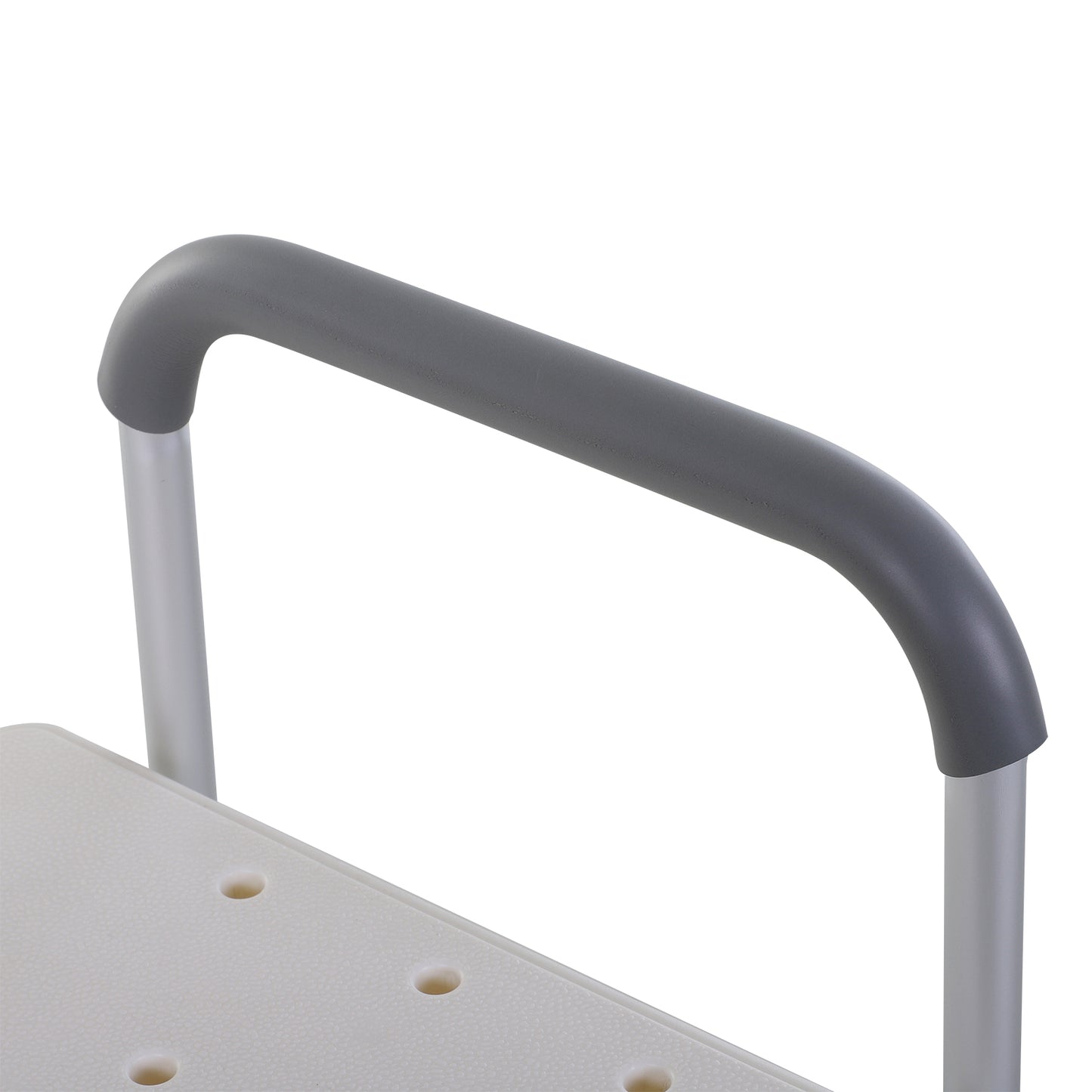 Height Adjustable Shower Chair Bath Bench With Armrest and Backrest - White