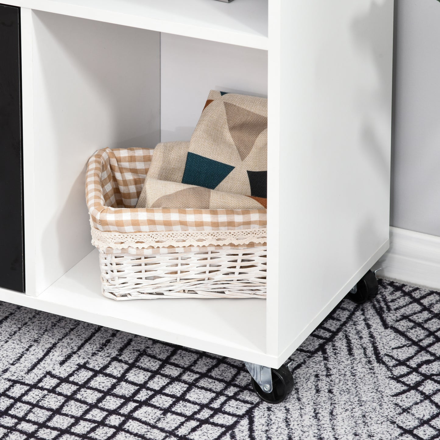 Mobile File Cabinet Home Office Lateral Filing Cabinet, Printer Stand with Open  Shelves, Storage Organizer with Lockable Drawer, Black