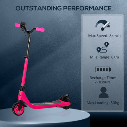 Electric Scooter, 120W Motor E-Scooter w/ Battery Level Display, 2 Adjustable Heights, and Rear Brake, Suitable for 6+ Years Old