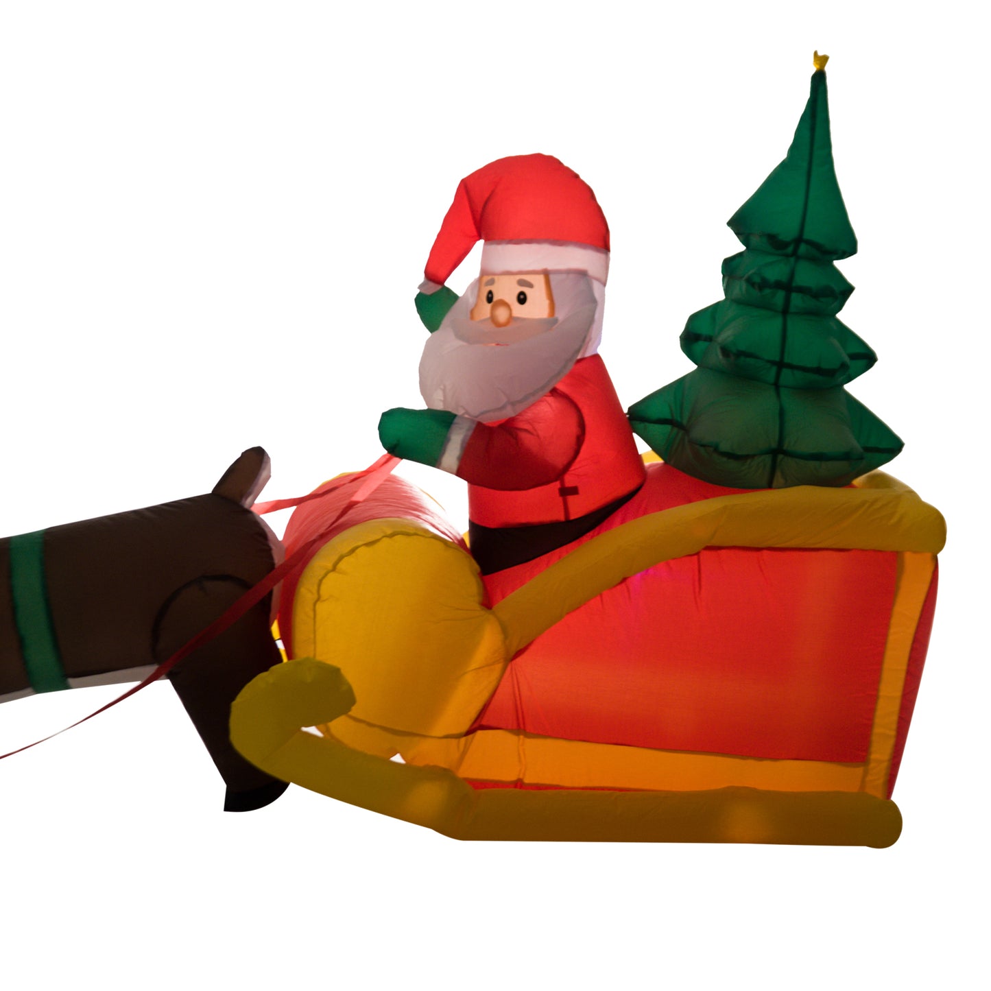 Inflatable Self-inflating Santa Sleigh Reindeer Christmas
