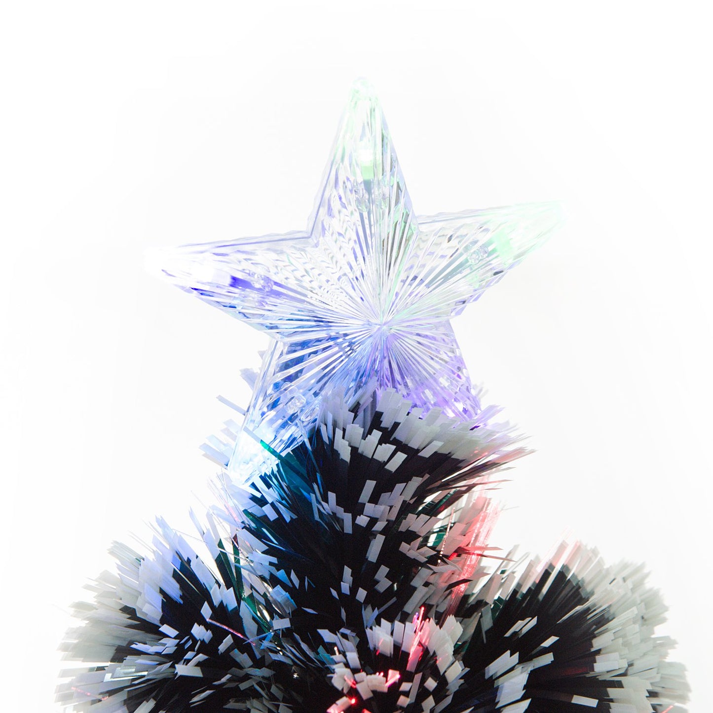 3ft 90cm Green/White Artificial Christmas Tree With Prelit LED