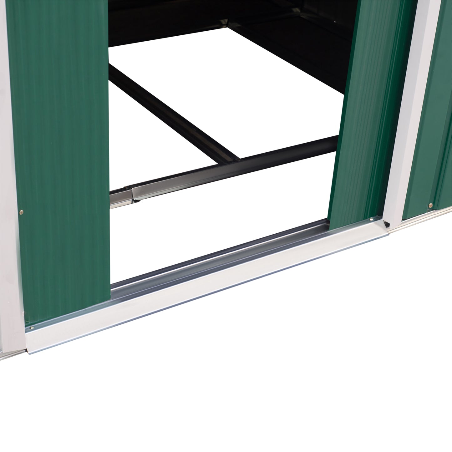 Outsunny Lockable Garden Shed Large Patio Tool Metal Storage Building Foundation Sheds Box Outdoor Furniture (9 x 6 FT, Green)