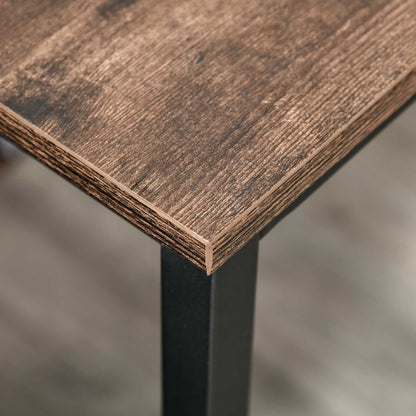 Computer Desk With Storage Shelf Adjustable Feet Metal Frame Home Office Laptop Study Writing Workstation Table Rustic Brown