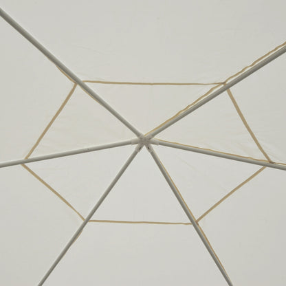 Outsunny Netting Gazebo Hexagon Tent Patio Canopy Outdoor Shelter Party Activities Shade Resistant (Creamy White)