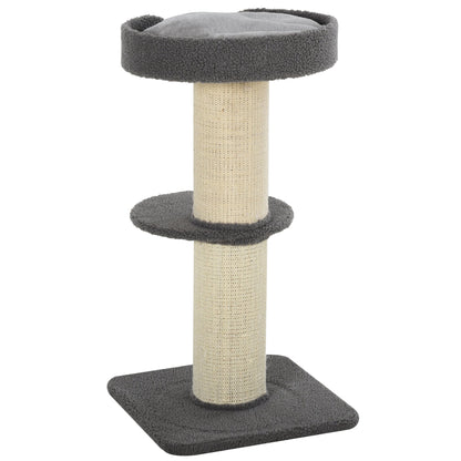 PawHut 81cm Cat Tree Kitten Activity Center Tower Sisal Scratching Posts Lamb Cashmere Perches Grey