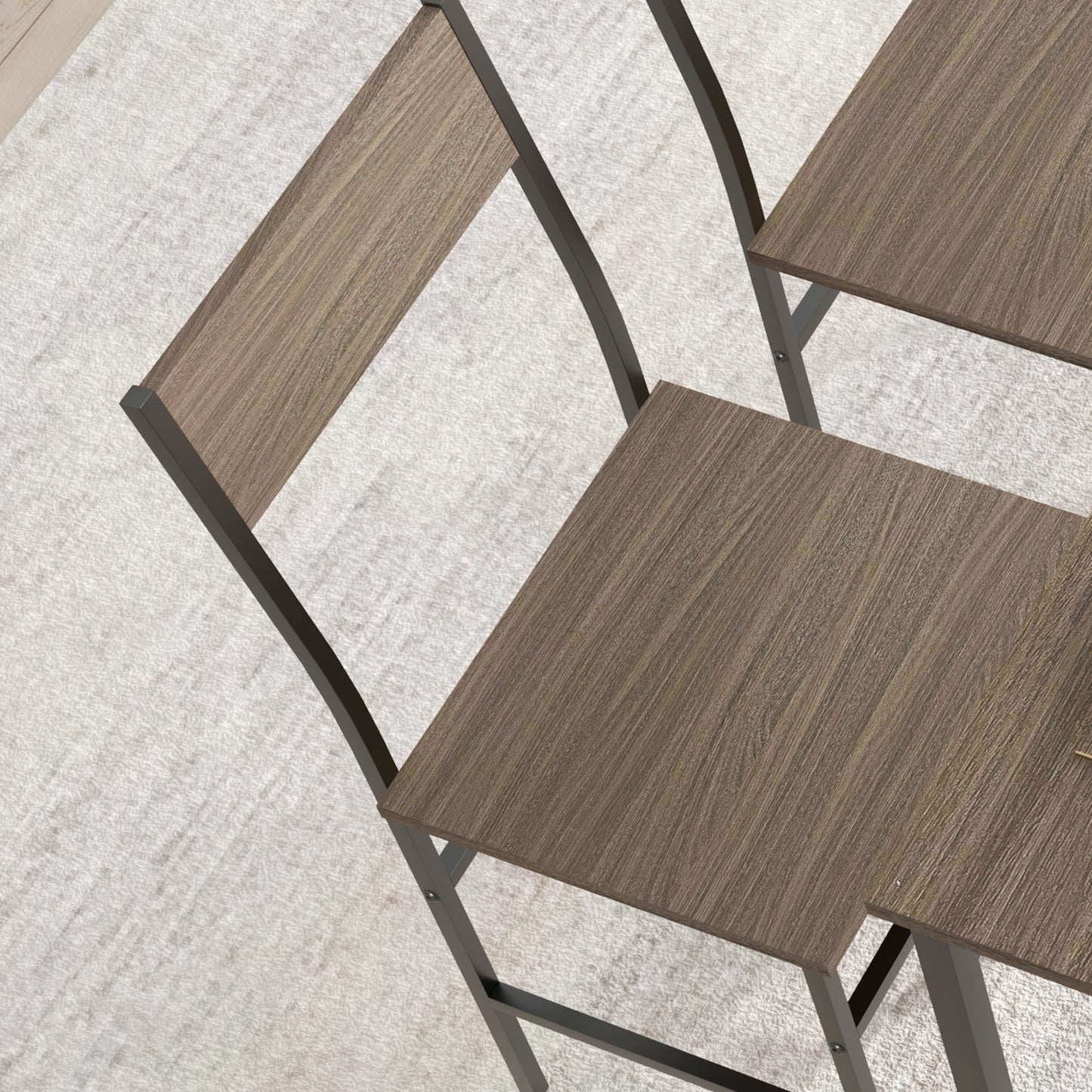 Retro Style Four Piece Dining Set With Table 2 Chairs And Bench