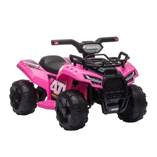 Kids Ride-on Four Wheeler ATV Car with Real Working Headlights, 6V Battery Powered Motorcycle for 18-36 Months, Pink