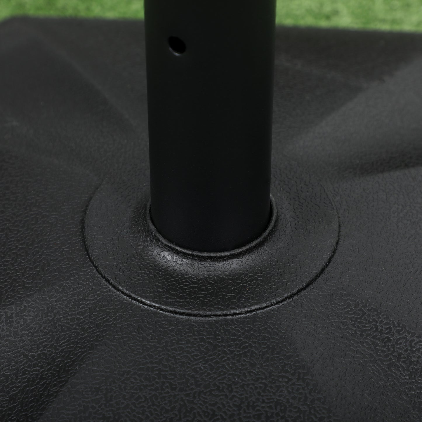 Outsunny 18kg Patio Parasol Base, Concrete Umbrella Base, 45.5cm Outdoor Umbrella Stand Holder for Parasol Poles 34mm, 38mm and 48mm, Black