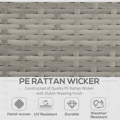 Outsunny 6 Piece Outdoor Patio PE Rattan Wicker Tempered Glass Dining Table Sets for Garden Backyard w/ Cushions & Mixed Grey