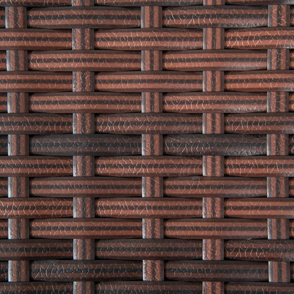 Outsunny Outdoor Rattan Side Table Coffee Table with Plastic Board, Full Woven Table Top for Patio, Garden, Balcony, Mixed Brown