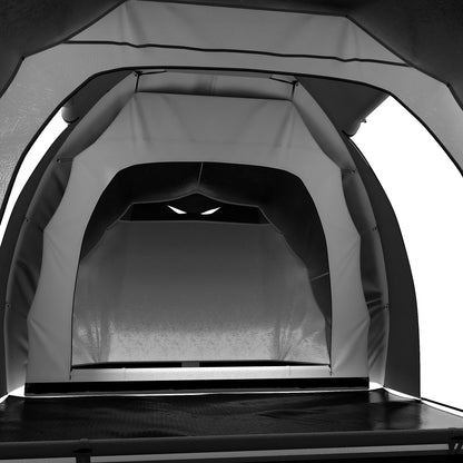 Outsunny 4-6 Man Tunnel Tent Camping Tent with 2 Bedroom, Vestibule, Bag, 2000mm Waterproof, UV50+ for Fishing, Hiking, Festival