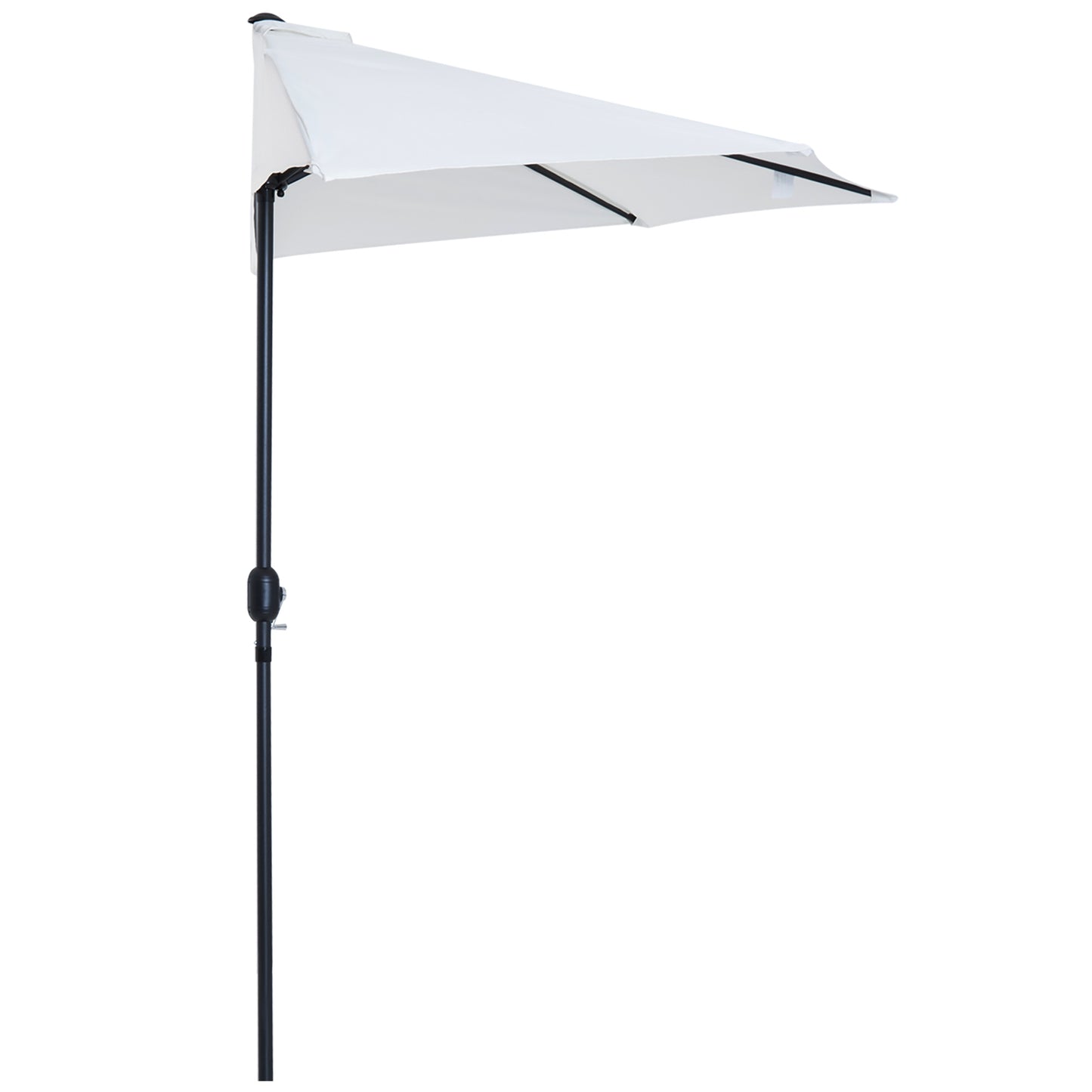 Outsunny 3 m Half Round Umbrella Parasol-White