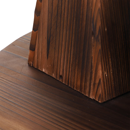 Outsunny Fir Wood 3 Barrel Water Foundation With Pump